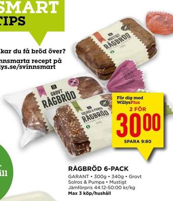 Willys Rågbröd 6-pack erbjuda