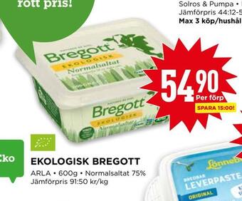 Willys Ekologisk bregott erbjuda