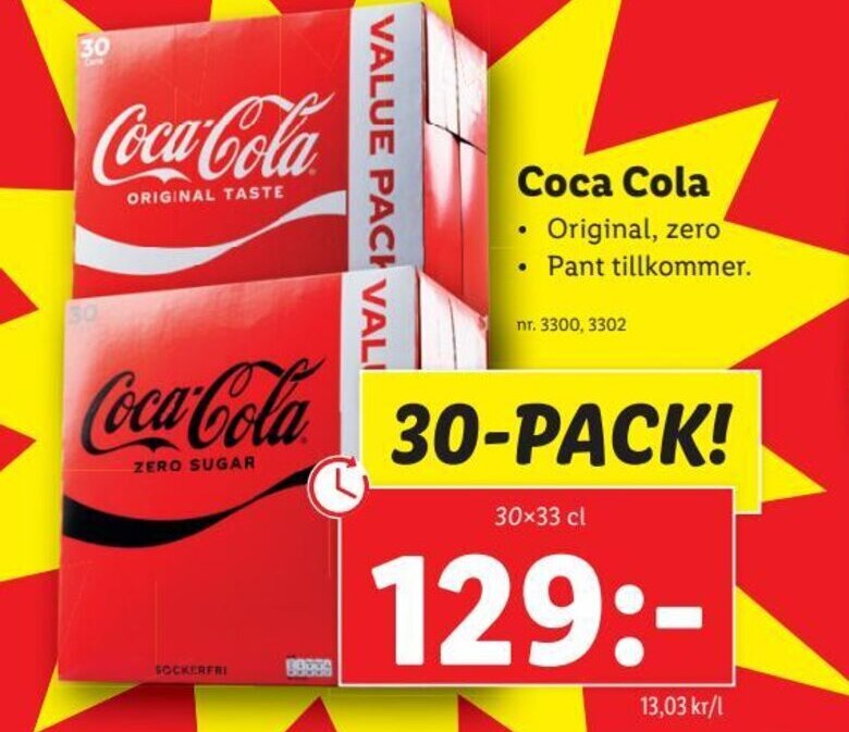 CocaCola erbjudande hos Lidl