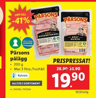 Lidl Pärsons Pålägg erbjuda