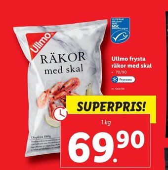 Lidl Ullmo Frysta Räkor Med Skal erbjuda