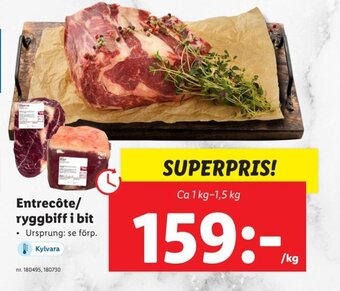 Lidl Entrecôte/ Ryggbiff i Bit erbjuda