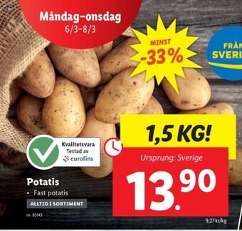 Lidl Potatis erbjuda