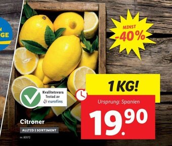 Lidl Citroner erbjuda