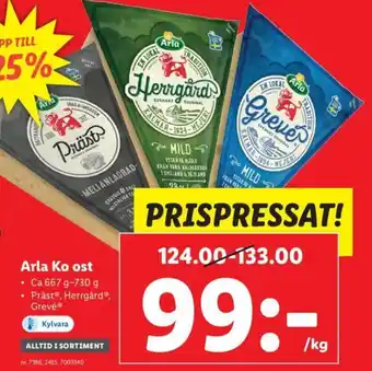 Lidl Arla Ko Ost erbjuda