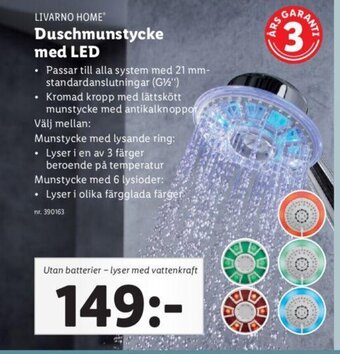 Lidl Duschmunstycke Med LED erbjuda