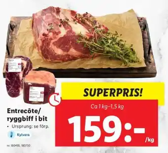 Lidl Entrecôte / Ryggbiff i Bit erbjuda
