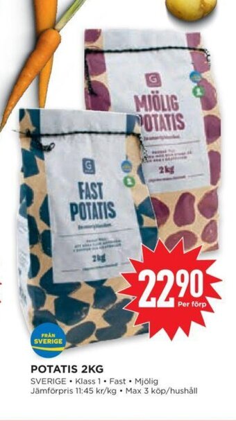 Willys Potatis 2kg erbjuda