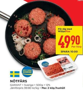 Willys Nötfärs erbjuda