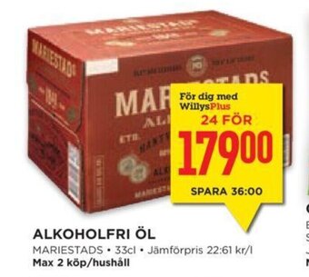 Willys Alkoholfri öl erbjuda