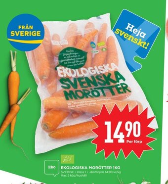 Willys Ekologiska Morötter 1kg erbjuda