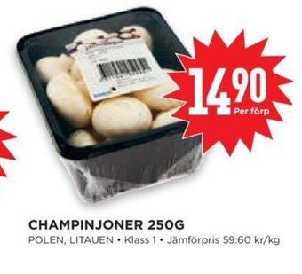 Willys Champinjoner 250g erbjuda