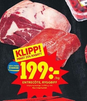 ICA Kvantum Entrecôte, Ryggbiff erbjuda