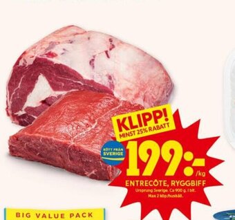ICA Kvantum Entrecôte, Ryggbiff erbjuda