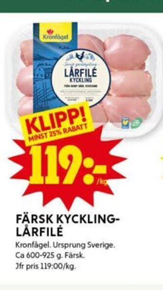 Färsk Kycklinglarfilé