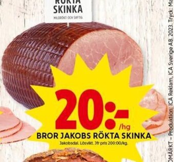 ICA Kvantum Bror Jakobs Rökta Skinka erbjuda