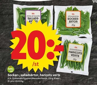 ICA Supermarket Socker-, Salladsärtor, Haricots Verts erbjuda