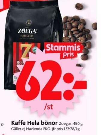 ICA Supermarket Kaffe Hela Bönor erbjuda