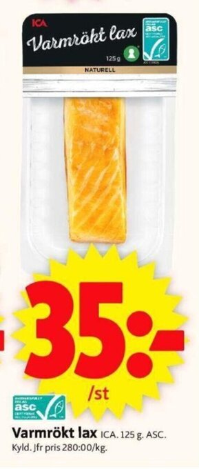 ICA Supermarket Varmrökt Lax erbjuda