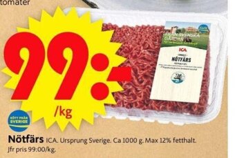 ICA Supermarket Nötfärs erbjuda