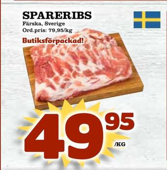Supergrossen Spareribs erbjuda