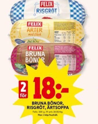 ICA Kvantum Bruna Bönor, Risgröt, Ärtsoppa erbjuda