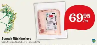 Hemköp Scan Svensk fläskkotlett 830g erbjuda