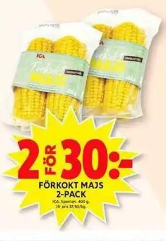 ICA Maxi ICA Förkokt Majs 2-pack 400g erbjuda