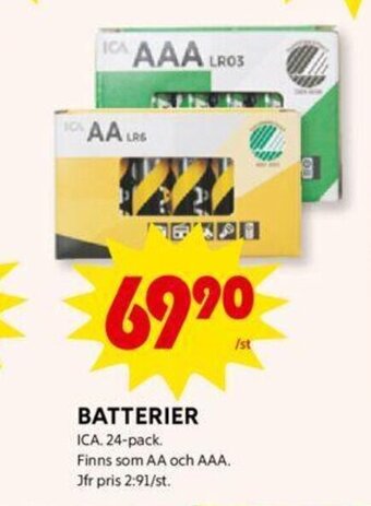 ICA Kvantum Batterier erbjuda