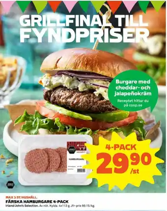 Coop Johns Selection Hamburgare erbjuda