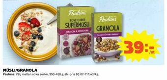 Coop Paulùns Müsli erbjuda