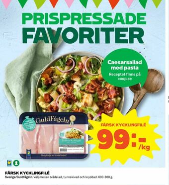 Coop Guldfågeln Kycklingfilé erbjuda