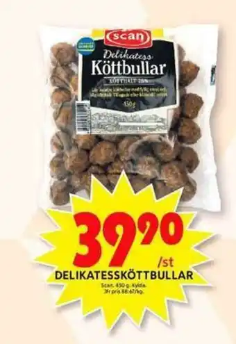 ICA Maxi Scan Delikatessköttbullar 450g erbjuda