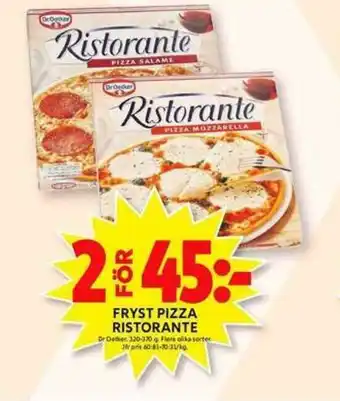 ICA Maxi Dr. Oetker Fryst Pizza Ristorante 320-370g erbjuda