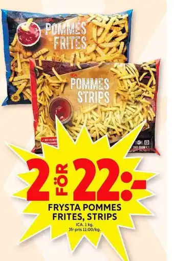 ICA Frysta Pommes Frites, Strips 1kg