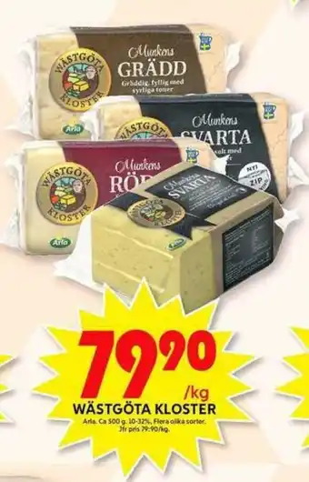 ICA Maxi Arla Wästgöta Kloster 500g erbjuda