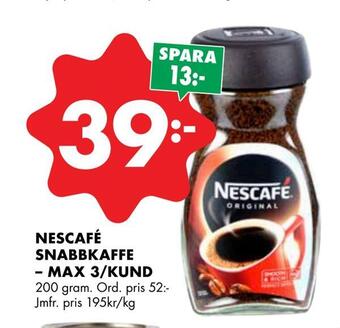 ÖoB Nescafé snabbkaffe - max 3/kund erbjuda