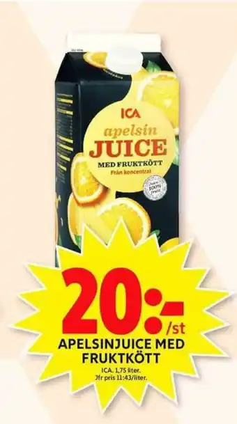 ICA Apelsinjuice Med Fruktkött 1,75 liter