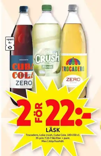 ICA Maxi Trocadero Läsk 140-150cl erbjuda