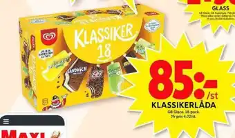 ICA Maxi GB Glace Klassikerlåda 18-pack erbjuda