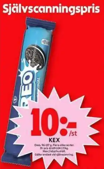 ICA Maxi Oreo Kex 96-157g erbjuda