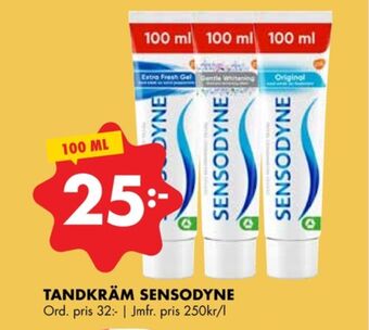 ÖoB Sensodyne tandkräm erbjuda