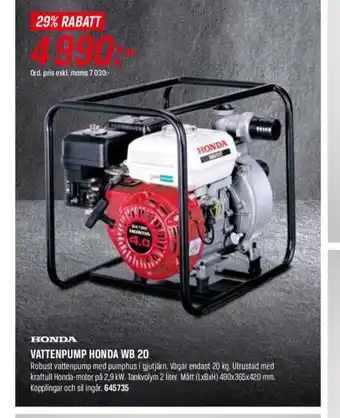 Swedol Honda vattenpump erbjuda