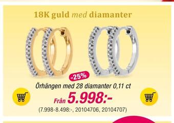Guldfynd Örhängen med 28 diamanter 0,11 ct erbjuda