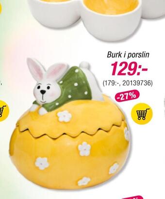 Guldfynd Burk i porslin erbjuda
