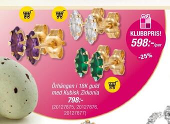 Guldfynd Örhängen i 18k guld med kubisk zirkonia erbjuda