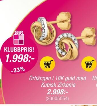 Guldfynd Örhängen i 18k guld med kubisk zirkonia erbjuda
