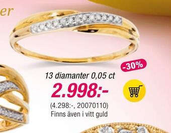 Guldfynd Ringar i 18k guld med diamanter erbjuda