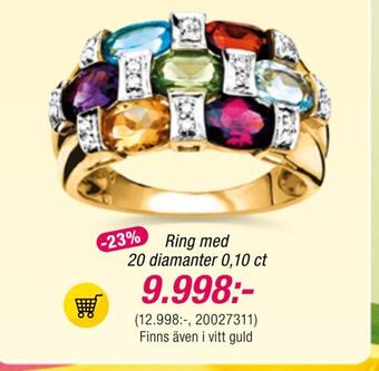 Guldfynd Ring med 20 diamanter 0,10 ct erbjuda