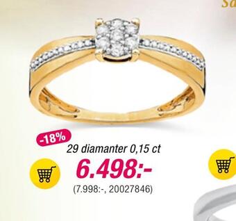 Guldfynd Ringar i 18k guld med diamanter erbjuda
